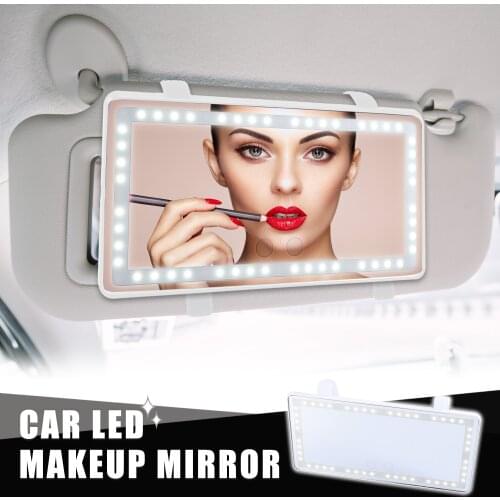 X Autohaux Car Interior Visor Mirror Makeup Mirror Set with 3 Type LED Lights Built-in Lithium Battery Rechargeable for Car