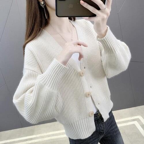 Woman Sweaters Cardigan Knitted Cardigan Coat Spring Autumn Sweater Short Autumn Winter Loose Top Sueters De Mujer