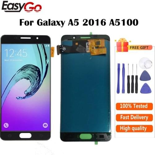 5.2" For Samsung Galaxy A5 2016 A5100 A510 A510F A510M SM-A510F LCD Display With Touch Screen Digitizer Assembly Free Shipping