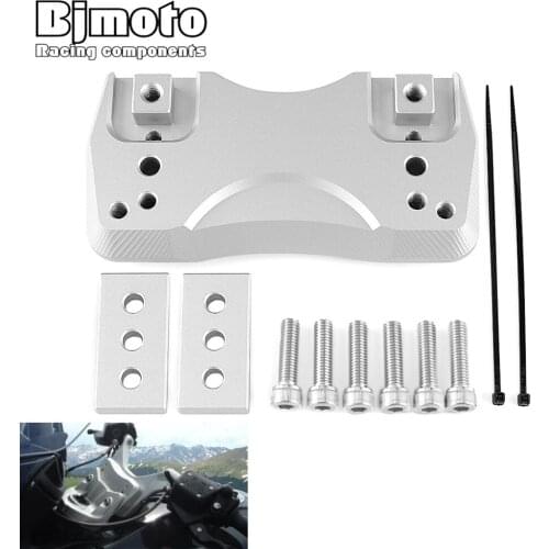 BJMOTO 1 Pair Silver Motorcycles Riser 32mm Handlebar Clamp Mounts Risers Adaptors For BMW K1200GT 2005-2008 K1300GT 2009-2012