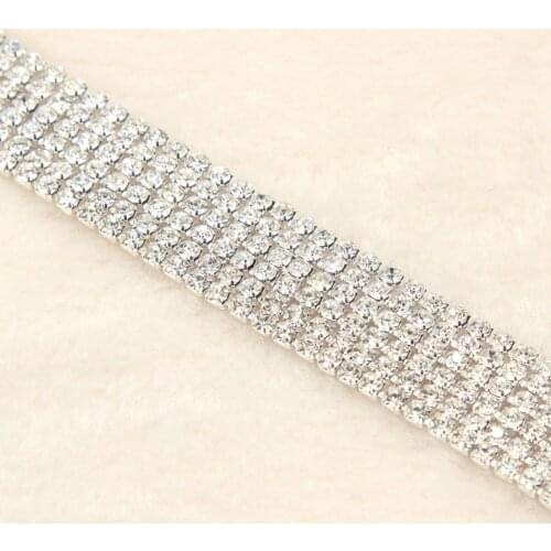 10Yards Bridal Sash Trim Jewelry Trimming Rhinestone Luxury Chain Beading Crystal Strip