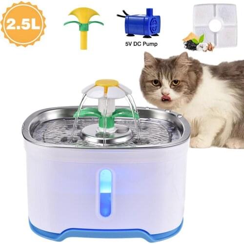 2.5L Automatic Pet Cat Water Fountain With 4 Spray Modes And LED Light Mute Intelligent Power Off Pump Drinking Water Dispenser