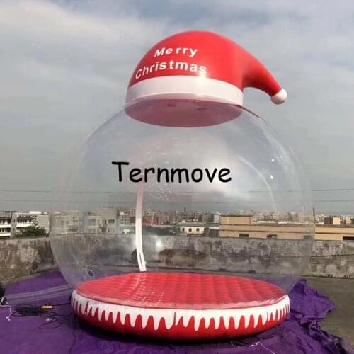3M Christmas Inflatable Snow Globe for Decoration, Inflatable Human Snow globe with hat For Photography