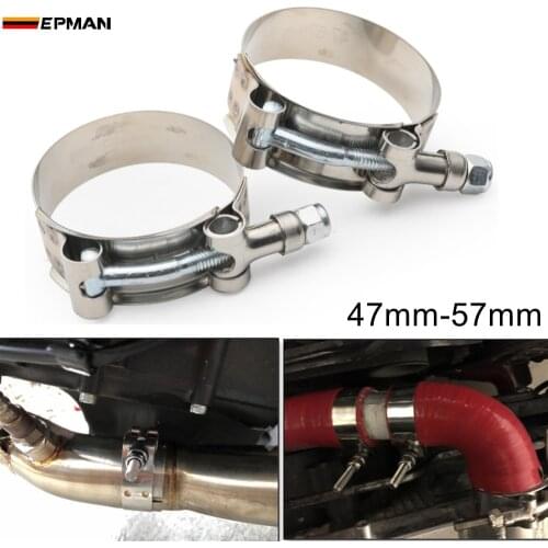 47MM-57M) SILICONE TURBO HOSE COUPLER T BOLT SUPER CLAMP KIT EP-KG47