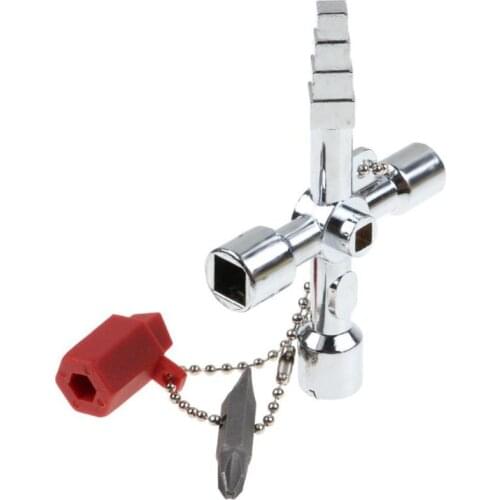 5 In 1 Key Wrench Cross Square Switch Key Wrench Universal Triangle for Elevator Electrical Cabinet Box Cupboard Hand Tools