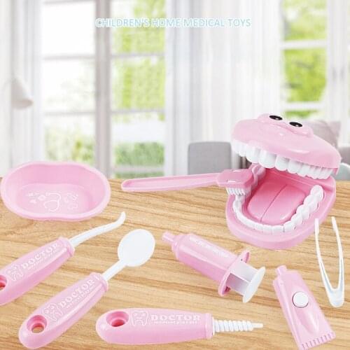 9pcs/set Doctor Toys for Children Kids Dentist Toy Pretend Play Kit Games for Girls Boys Dentist Medicine Box Medical Toy