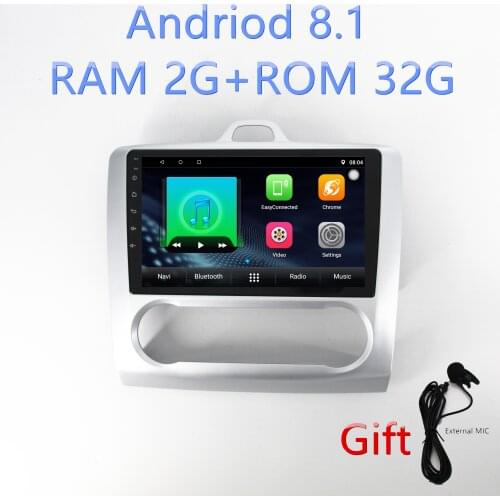 1din Android8.1 car radio gps navigation for Ford Focus Exi AT 2004 2005 2006 2007 2008 2009 2010 2011 multimedia player