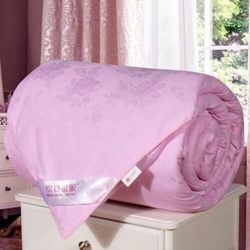 2kg-4kg Home Silk Comforter Handwork 100%Mulberry Silk Quilts Quality Jacquard Cotton Duvet Cover Silk Blankets Accept Custom