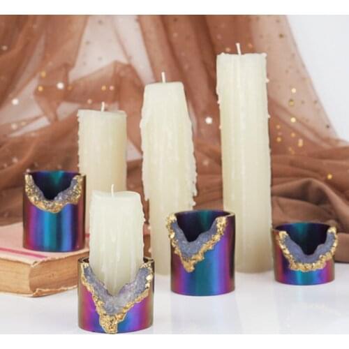 DIY Silica Gel Candle Mold Holder Candle Base Storage Cup Cylindrical Irregular Mirror Mold 2021 Candle Holder Mold