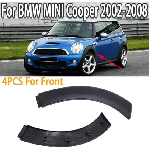 K-Car 4pcs Front Wheel Eyebrow Upper Fender Arch Trim Rubber For BMW MINI Cooper 2002-2008 51131505864 51131505865