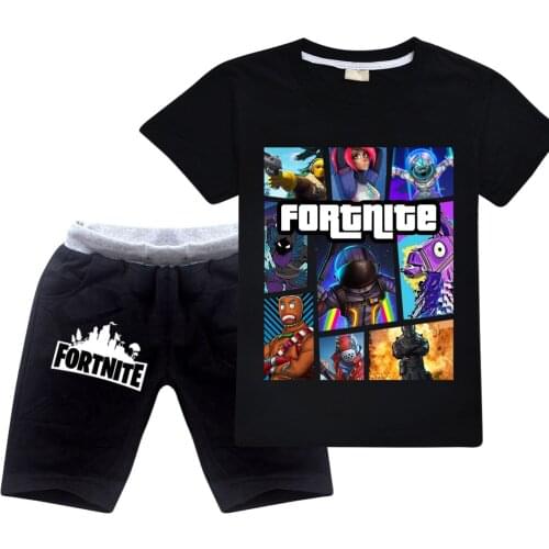 FORTNITE boys clothing set kids Summer t-shirt+pants set Baby Clothes girl children Sports suit