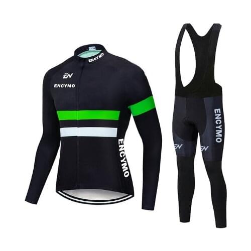 Cycling Jersey Set ENCYMO Long Sleeve Mountain Bike Clothes Wear Men Racing Bicycle Clothing Ropa Maillot Ciclismo