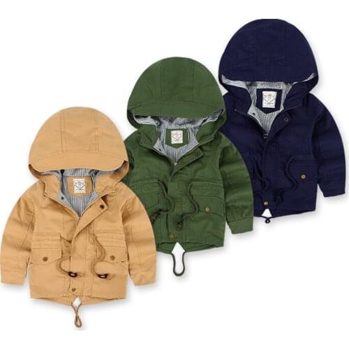 Girls Boys Jackets Spring Child Coats Toddler Autumn Solid Hooded Coat for Kids Childrens Clothes Outerwear