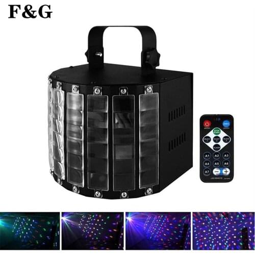 Mini Laser Disco Led 2 en 1 DMX512, télécommande Dj RGB, lumière papillon, Machine à brouillard, éclairage de scène, nuit de mar