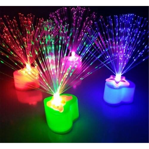 Multicolor LED Fiber Optic Light Night Lamp Holiday Christmas Wedding Home Decoration Nighting Lighting Lamps
