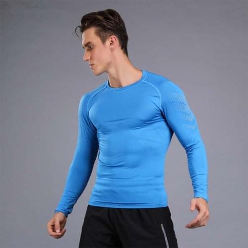 CKAHSBI Fashion Men T Shirts Sports Running Top Tees Mens Clothing Long Sleeve Casual O Neck Cotton Fitness Tshirt Sportwear