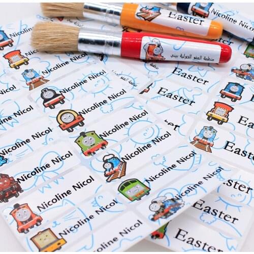 Cute Robot Boy Name Stickers Waterproof Personal Tags Customize Labels for Children Daycare Scrapbooking School Stationery Paper