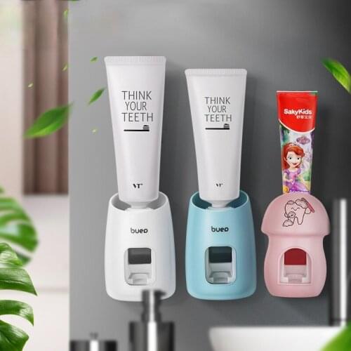 New Automatic Toothpaste Squeezer Toothbrush Holder Wall Mounted Lazy Toothpaste Dispenser Bathroom Accessories Sets