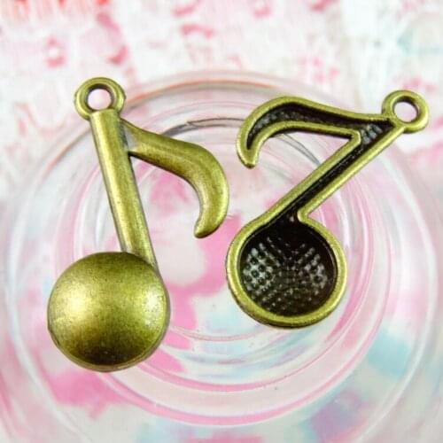 80pcs Charms Musical Note 27*17MM Antique Making Pendant fit,Vintage Antique Bronze color,DIY Handmade Jewelry