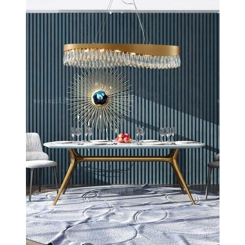 Postmodern Light Luxury Crystal Chandelier Living Room Dining Room Study Bedroom Stainless Steel Chandelier