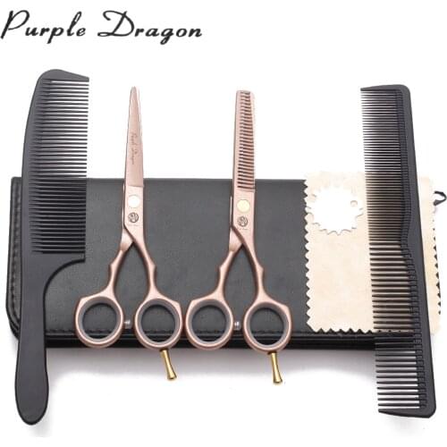 Professional Hair Cutting Scissors / Shears 5.5" Purple Dragon Japan Steel Barber Hairdressing Scissors Haircut Set Salon 1104