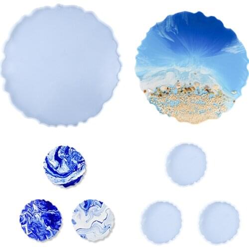 DIY Crystal Epoxy Silicone Mould Large Round Tray Mould Handmade Mirror Silicone Swing Table Mould