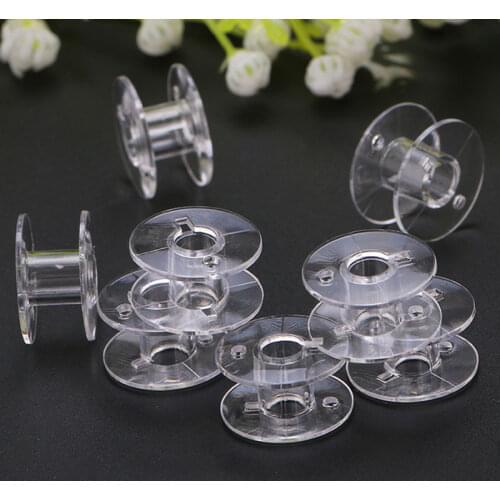 10pcs/Lot Clear Empty Bobbin Plastic Empty Sewing Machine Bobbins Spools Home Sewing Machine Thread String Needlework Tool