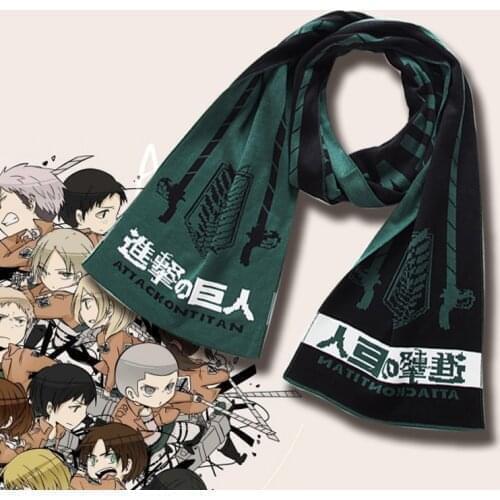 Attack On Titan Cosplay Accessories Green Boas Unisex Scarf Halloween Cosplay Costumes 190cm Anime Cosplay Costumes