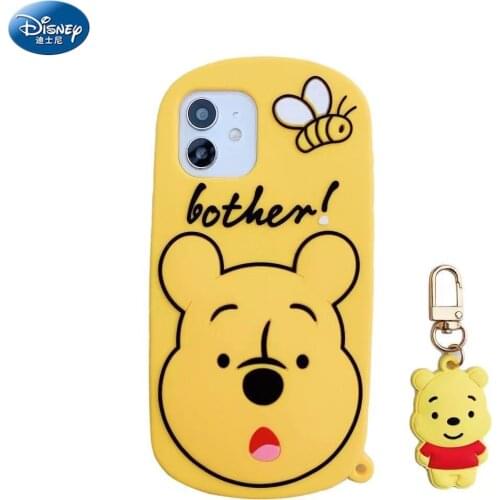 DISNEY Winnie the Pooh Silicone Case for IPhone 11 12Pro Xs Max iPhone SE Official Liquid Silicon 360 Full Cover zz0426-6