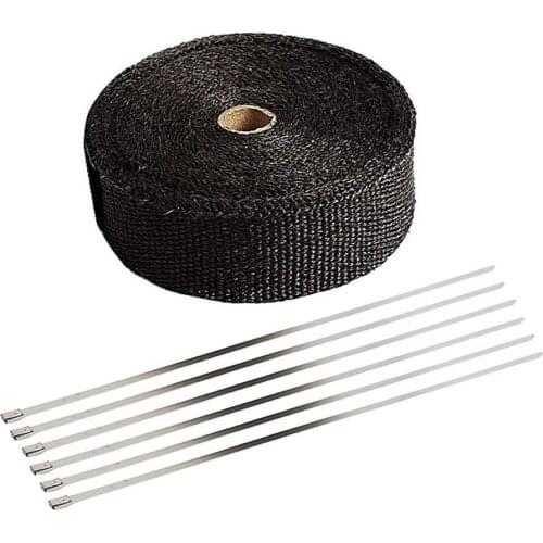 2021 Fiberglass Heat Shield Motorcycle Exhaust Header Pipe Heat Wrap Tape Thermal ProtectionTies Kit Exhaust Pipe Insulat