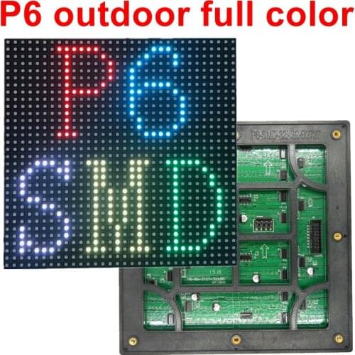 P6 outdoor SMD full color module 192*192mm 32*32pixels 1/8scan drive hub75 port smd 3in1 waterproof rgb led video display board