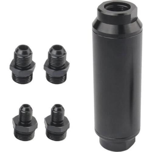 Universal Aluminum 44mm Car Inline Oil Fuel Filter With AN6 AN8 Adapter Fittings Car Fuel Filter Automobile Car Accessories