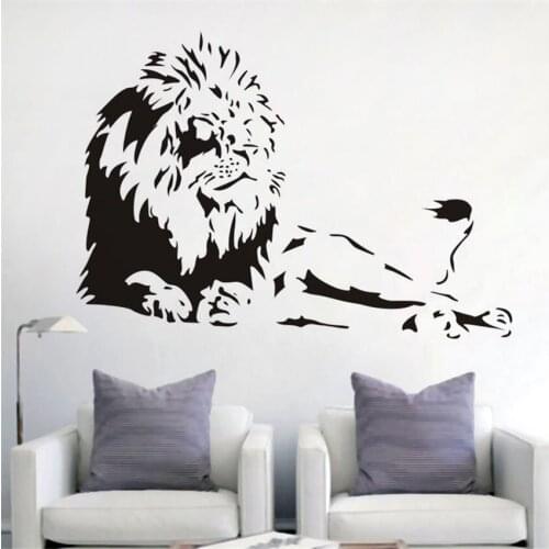 Lion animal lion vinyl wall stickers home decor living room creative mural art applique removable Cartoon Wall Sticker 3138