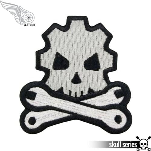 Death Mechanic Morale Embroidered Patch Newest Free Shipping custom design DIY Iron on Clothes