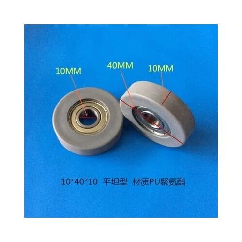 High quality polyurethane PU coated ball bearings 6000zz embedded bearing Total Diamater: 10*40*10mm