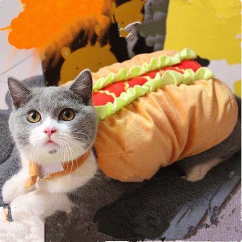 Funny Cool Dog Clothes Pet Hot Dog Burger Pet Suit Costume Suit Puppy Clothes Coat Clothing For Dog Costume Outfit Pet Supply