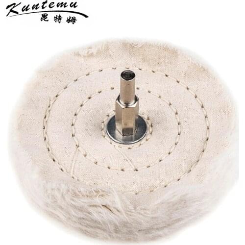 10PCS Cotton Polishing Wheel 4"*40 Buffing Wheel With Shank For Jewelry Wood Metal Buffing
