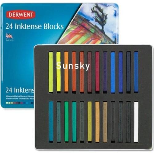 12 24 36 72 DERWENT Inktense Blocks 2300442, 8mm square block,Derwent Inktense Block Spritzer,Derwent Inktense water color Block