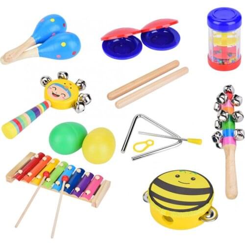 16Pcs Baby toy Music Instrument Toy Wooden Frame Style Xylophone Children Kids Musical Funny Toys Rainbow Tower Educational Toys