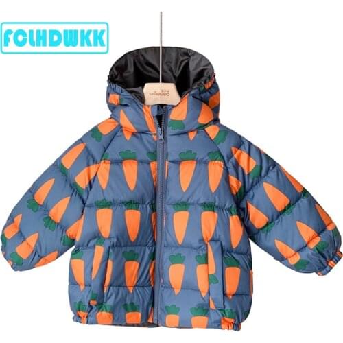2019 boys down jacket kid coat for girls thick winter short coat for children clothes cartoon print down jacket