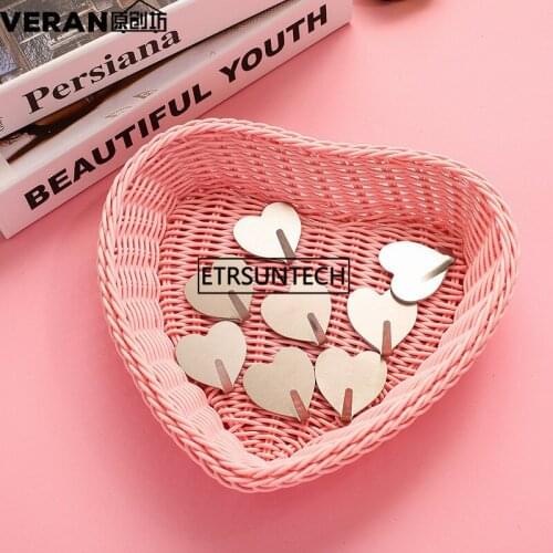 300pcs Stainless Steel Heart Shape Hook Strong Adhesive Hats Bag Family Robe Home Decoration Wall Hanger