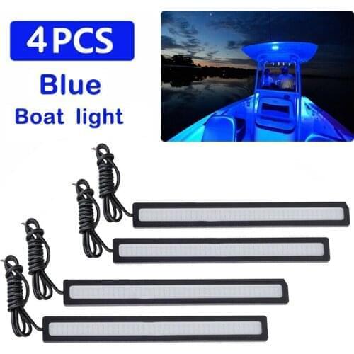 4PCS 6.7 Inch Blue LED Light Marine Grade Large Super Bright 12 Volt Blue LED Courtesy Lights Car Accessories Boat Light