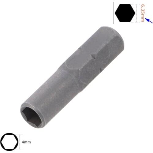 Micro Bit 4mm to 1/4" Hex Short Insert Bit Adapter, 1/4" bit socket to 4mm hex bit Mounting Adapter match with 6.35mm Hex Handle