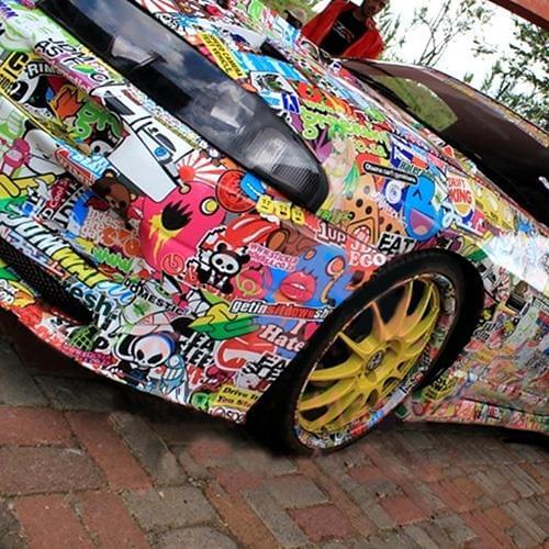 Car Motorcycle Decoration Self-Adhesive Cartoon Graffiti Decal Film Sheet Car Sticker