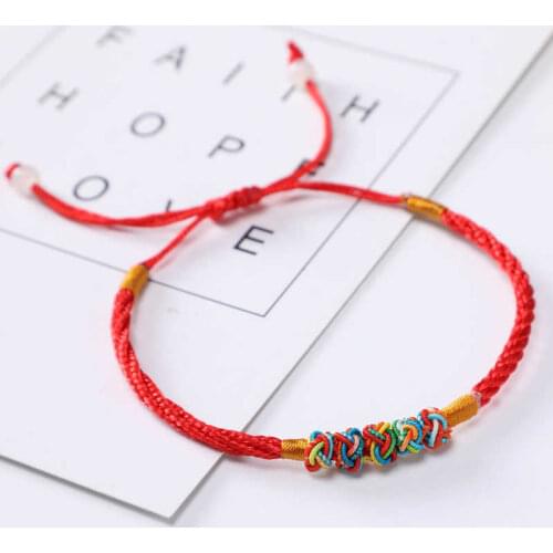 Luck Thread Rope Red Unisex Feng Colourful Chinese Lucky Good Bracelet Shui