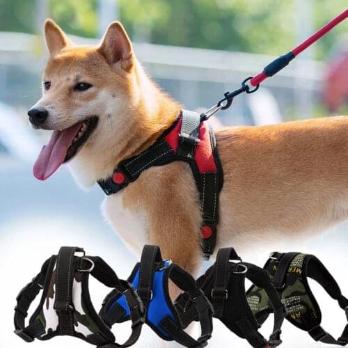Pet Dog and Cat Adjustable Harness with Leash Reflective and Breathable for Small and Large Dog Harness Vest Pet Supplies