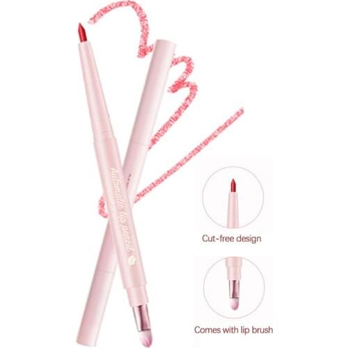 Double-headed Foggy Lip Pencil With Lip Brush To Modify The Lip Line And Lasting Waterproof And Non-marking Lip Makeup TSLM1