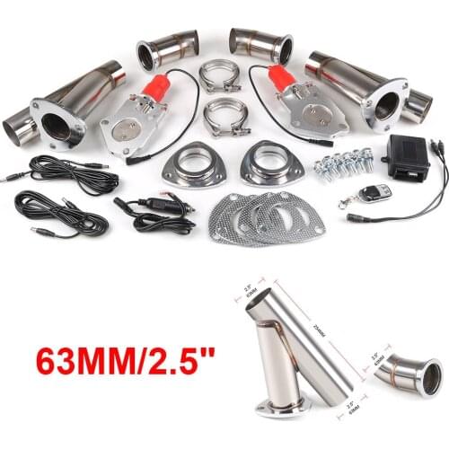 2.5 ''inch Car Electric Stainless Steel Y-Pipe Double Exhaust Control Valve Cutout kits With One Remote Control