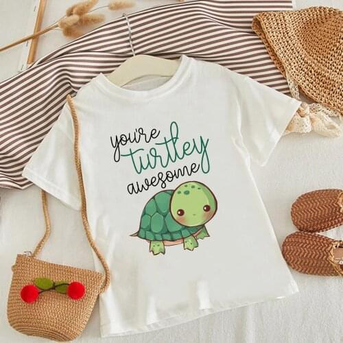 Cute Tortoise Cartoon Baby T-shirt Kawaii Spain Childrens Clothing Oversized Summer Casual Tops Girl Boy Clothes Kid Camiseta