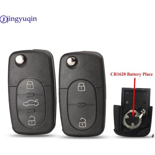 Jingyuqin 10ps 2/3 Buttons Flip Remote Car Key Shell Styling For Audi A2 A3 A4 A6 A8 TT Fob Case Cover CR1620